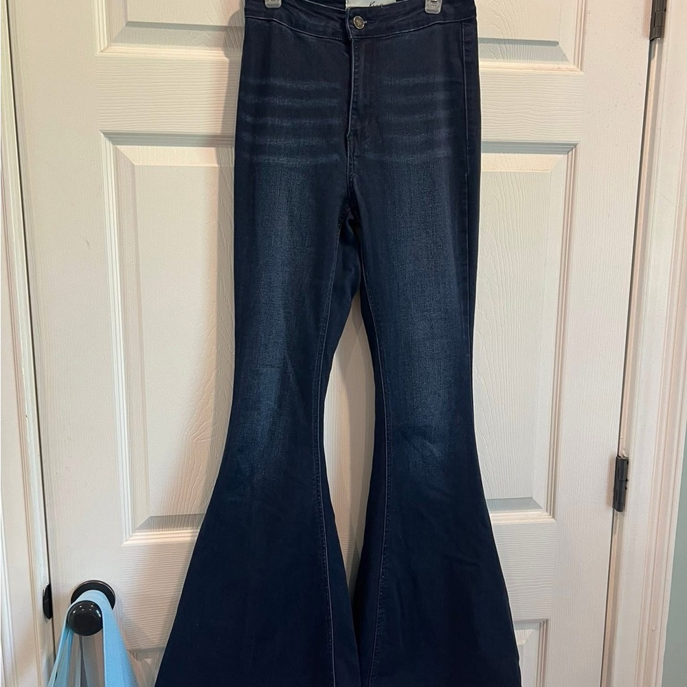 KanCan Blue Flare Wide Leg Jeans High-Rise